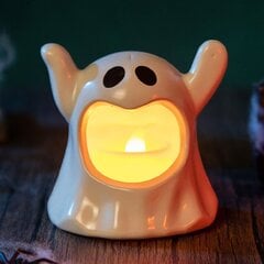 Halloween sisustus, liekkitön Halloween kynttilä, lämpimällä valolla, Halloween Ghost LED liekkitön vilkkuva kynttilä, Halloween ja kodinsisustukseen, valkoinen, 2 hinta ja tiedot | Juhlakoristeet | hobbyhall.fi