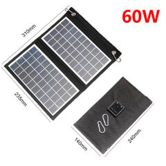 100W/80W/60W taitettava aurinkopaneeli Kannettava kaksois-USB 5V laturi retkeilyyn Outdoor Power Station Matkapuhelin Tablet Power Bank hinta ja tiedot | Paristolaturit | hobbyhall.fi