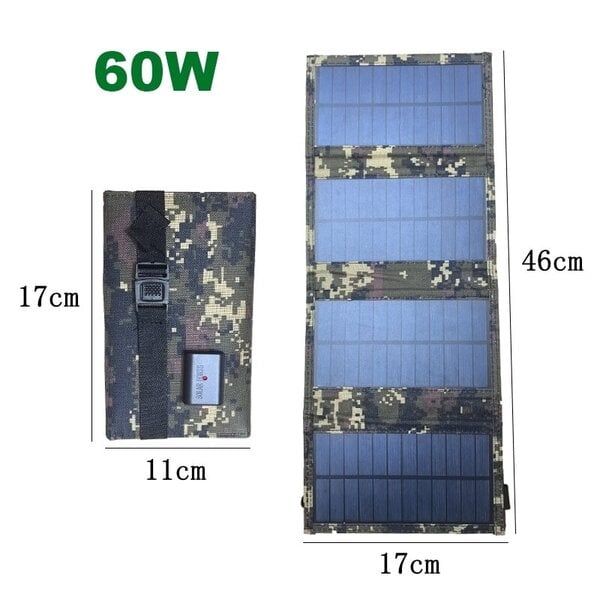 30W/50W/70W/80W aurinkopaneeli USB 5V kokoontaitettava aurinkolaturi vedenpitävä aurinkokenno kannettava ulkokäyttöinen virtalähde retkeilyretkeilyyn