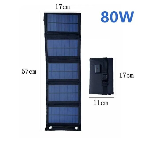 30W/50W/70W/80W aurinkopaneeli USB 5V kokoontaitettava aurinkolaturi vedenpitävä aurinkokenno kannettava ulkokäyttöinen virtalähde retkeilyretkeilyyn