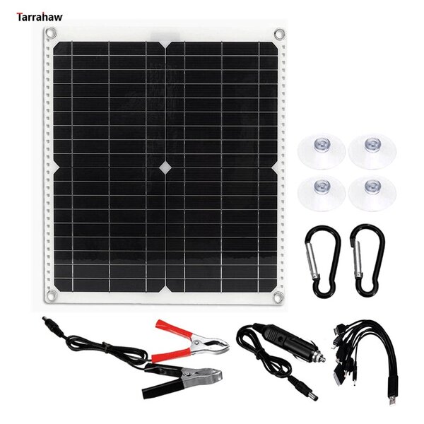 50 W taitettava aurinkopaneeli USB 5 V 18 V DC ulostulo ulkona PV-kennoja Kannettava vedenpitävä lataus aurinkosähkölevyn ohjainsarja