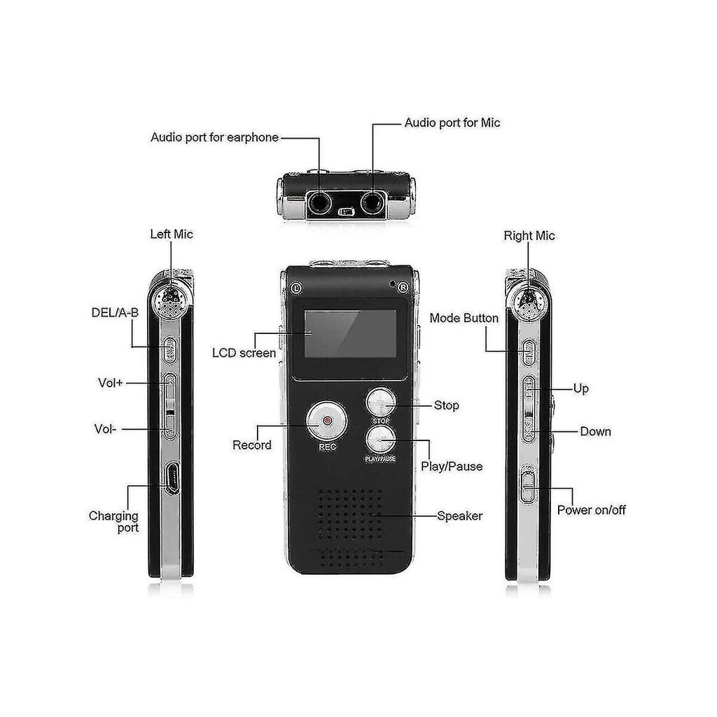 Paranormaalit laitteet Digitaalinen Evp Äänitallennin Usb Us 8gb (musta) hinta ja tiedot | Mediasoittimet ja -tarvikkeet | hobbyhall.fi