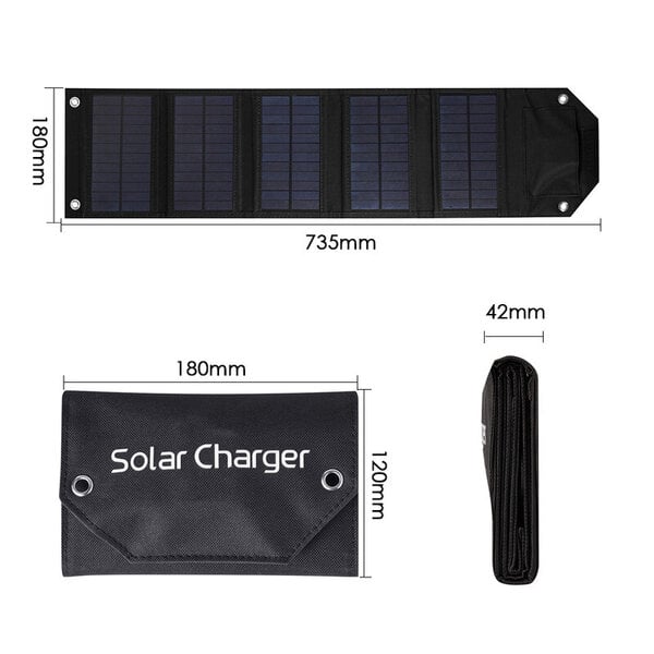 100 W:n kokoontaitettava aurinkopaneeli kannettava aurinkolaturi USB 5V vedenpitävä aurinkokenno ulkona mobiili virtalähde retkeilyyn kaapelilla