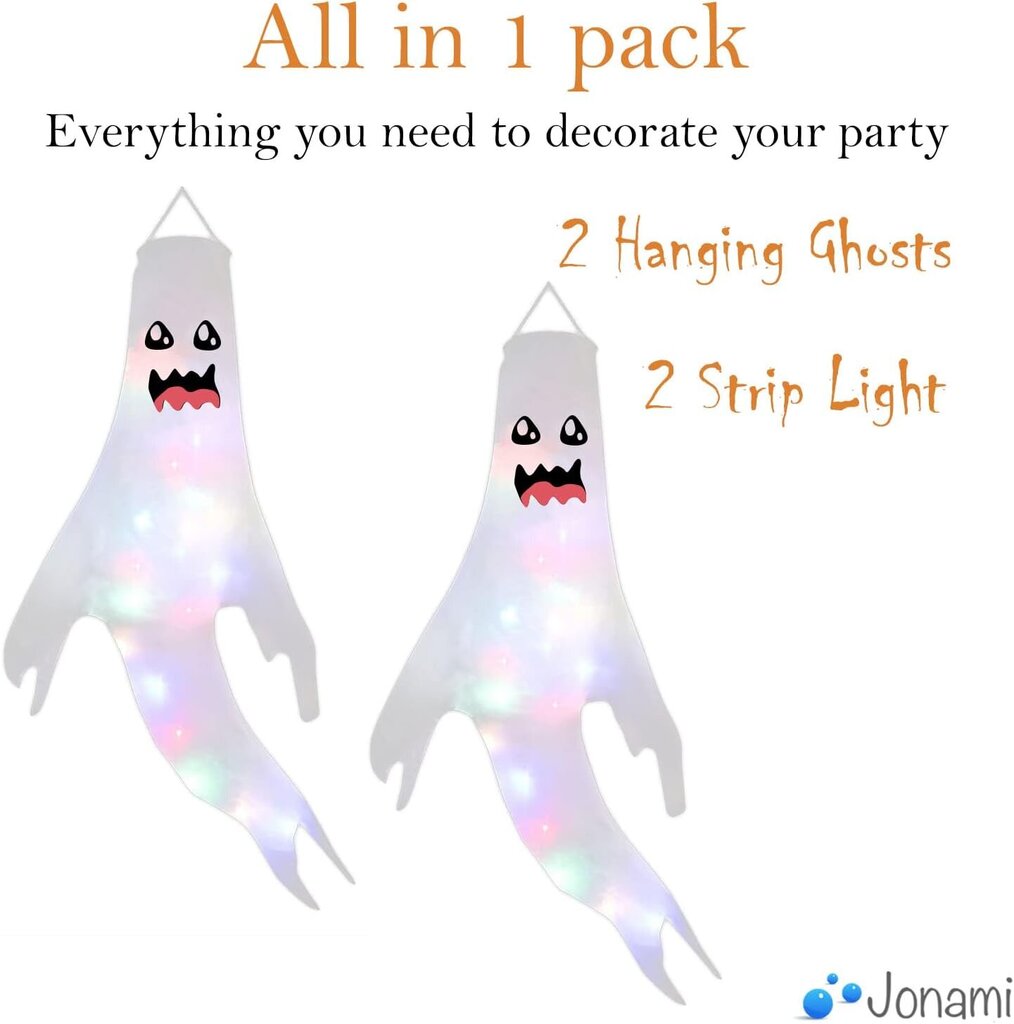 Halloween koristeet Horror Ghost koristeet LED valohelmillä Tuulisokkibanneri Swing Juhlatunnelman teemajuhlavarusteet Tuulipuutarhan sisäpihalla, 2 kpl hinta ja tiedot | Juhlakoristeet | hobbyhall.fi