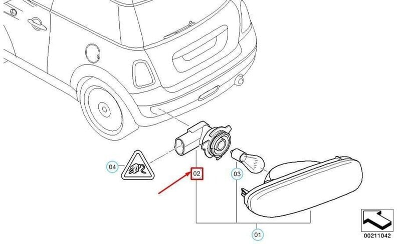 MINI R58 R59 lampun kanta alkuperäinen 63247249647