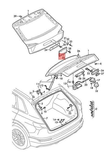 AUDI Audi e-tron GEA Rekisterikilven koriste Satiinimusta Aito 4KE8271139B9