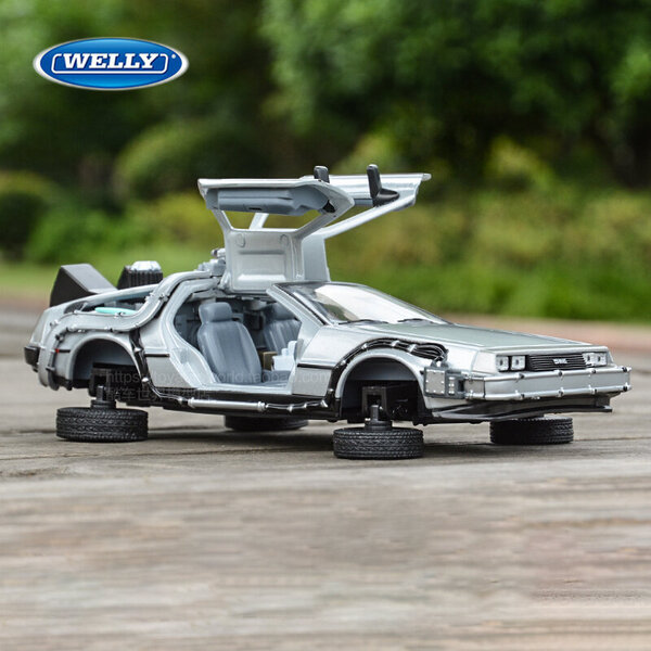 1:24 Diecast Alloy Model Car DMC-12 delorean takaisin tulevaisuuteen Time Machinen metallileluauto lapsille lelulahjakokoelma