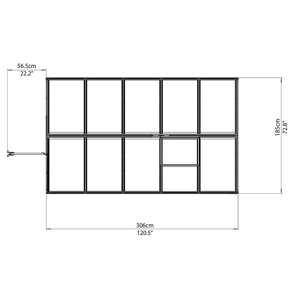 Alumiini kasvihuone Hybrid 3,06 x 1,85 m hinta ja tiedot | Kasvihuoneet | hobbyhall.fi