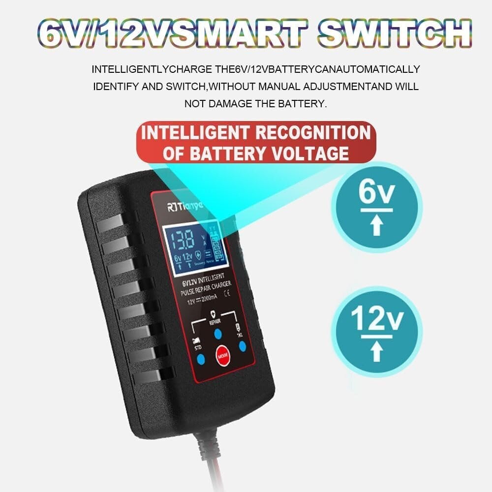 Auton akkulaturi 6V/12V Smart täysautomaattinen 3-tilan akkulaturin huoltolaite ruohonleikkuriin, moottoripyöriin, autoihin, veneisiin, meriliikenteen lyijyakkuihin hinta ja tiedot | Auton akkulaturit | hobbyhall.fi