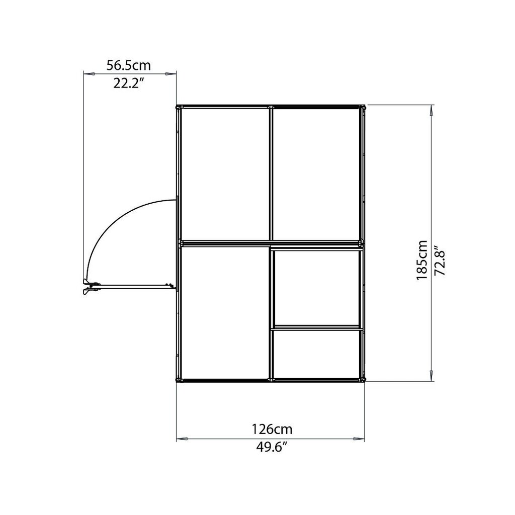 Hybrid-kasvihuone 1,26 x 1,85 m hinta ja tiedot | Kasvihuoneet | hobbyhall.fi