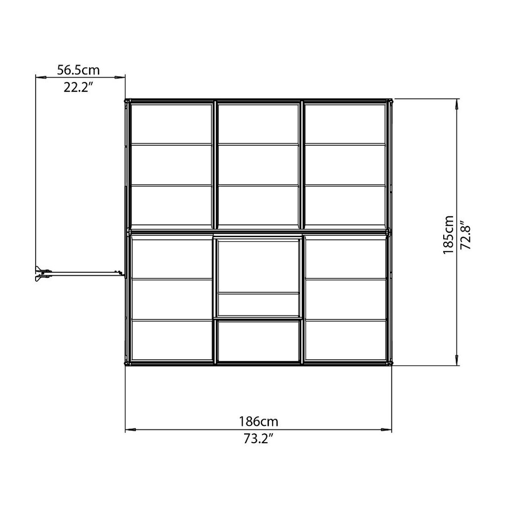 Hybrid alumiinirunkoinen kasvihuone 3,44 m² hinta 