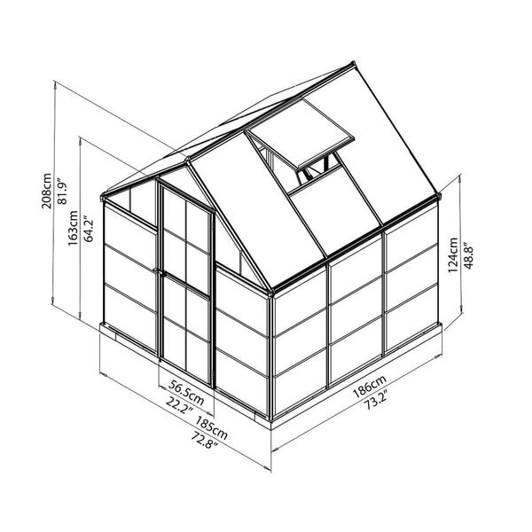 Hybrid alumiinirunkoinen kasvihuone 3,44 m² hinta 