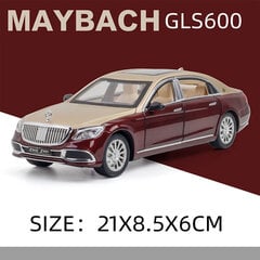 1:24 Mercedes Maybach GLS600 metalliseos Malliautot Diecast Toy Auto Simulation Sound & Light Ajoneuvo Malli hinta ja tiedot | Pienoismallit | hobbyhall.fi