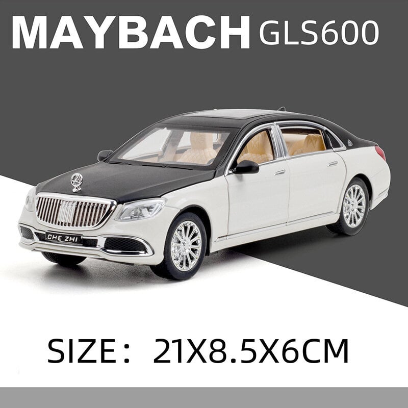 1:24 Mercedes Maybach GLS600 metalliseos Malliautot Diecast Toy Auto Simulation Sound & Light Ajoneuvo Malli hinta ja tiedot | Pienoismallit | hobbyhall.fi