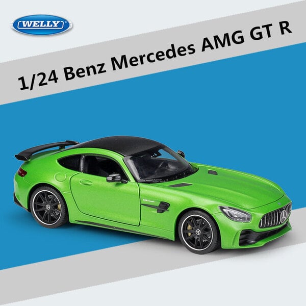 1:24 Mercedes AMG GT R metalliseos Urheiluautomalli Diecasts Leluajoneuvot Kokoelma Lasten Leluauto Pojan syntymäpäivälahja