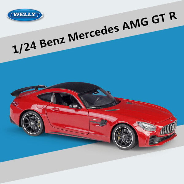 1:24 Mercedes AMG GT R metalliseos Urheiluautomalli Diecasts Leluajoneuvot Kokoelma Lasten Leluauto Pojan syntymäpäivälahja