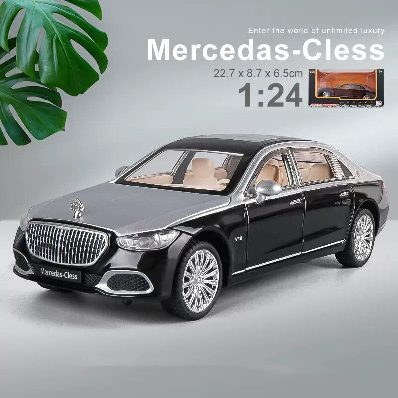 Uusi 1:24 Simulation Maybach S680 metalliseos automalli Ääni ja valo Vedäakaisin auto Die-Cast Boys Collection hinta ja tiedot | Pienoismallit | hobbyhall.fi