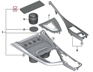 BMW 1 2 SERIES F20 F22 Keskikonsolin säilytysmatto 51169396027 Alkuperäinen hinta ja tiedot | Lisätarvikkeet autoiluun | hobbyhall.fi