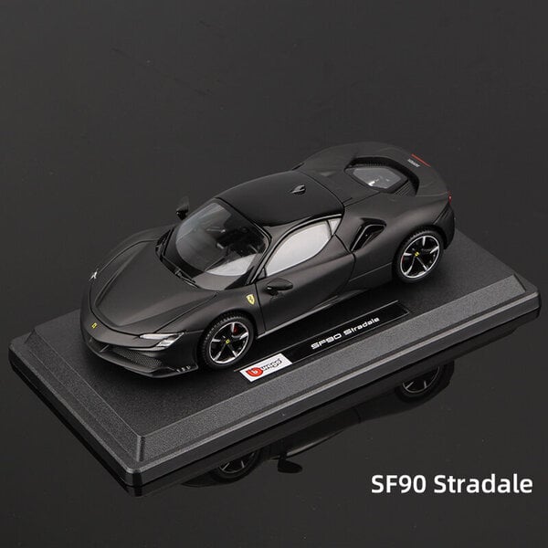 1:24 SF90 Stradale metalliseos Urheiluauto Staattinen painevalettu ajoneuvo Keräilymalli Lelut Diecast Voiture Gifts