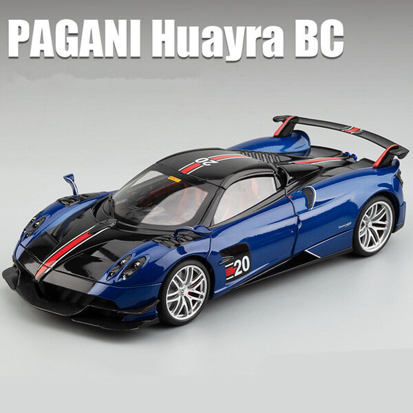 1/18 Pagani Huayra BC metalliseos Urheiluautomalli Diecasts Metal SuperCar Kilpa-automalli Äänivalo Lasten Lelut