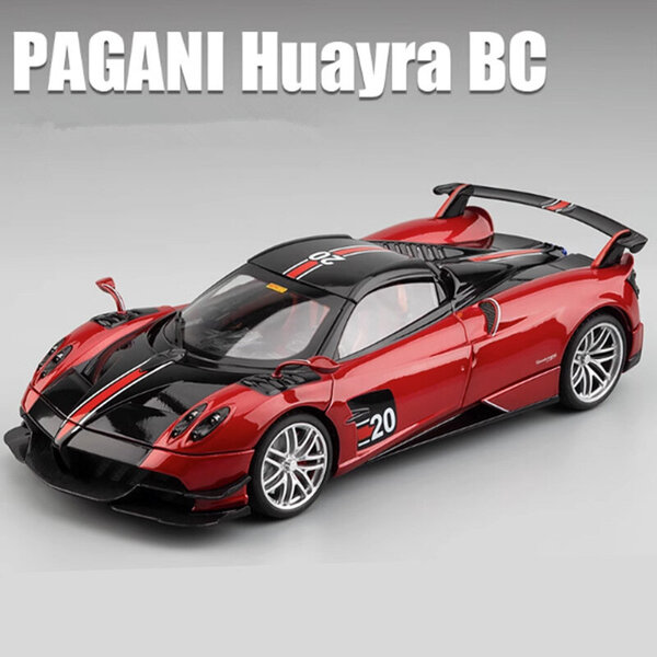 1/18 Pagani Huayra BC metalliseos Urheiluautomalli Diecasts Metal SuperCar Kilpa-automalli Äänivalo Lasten Lelut