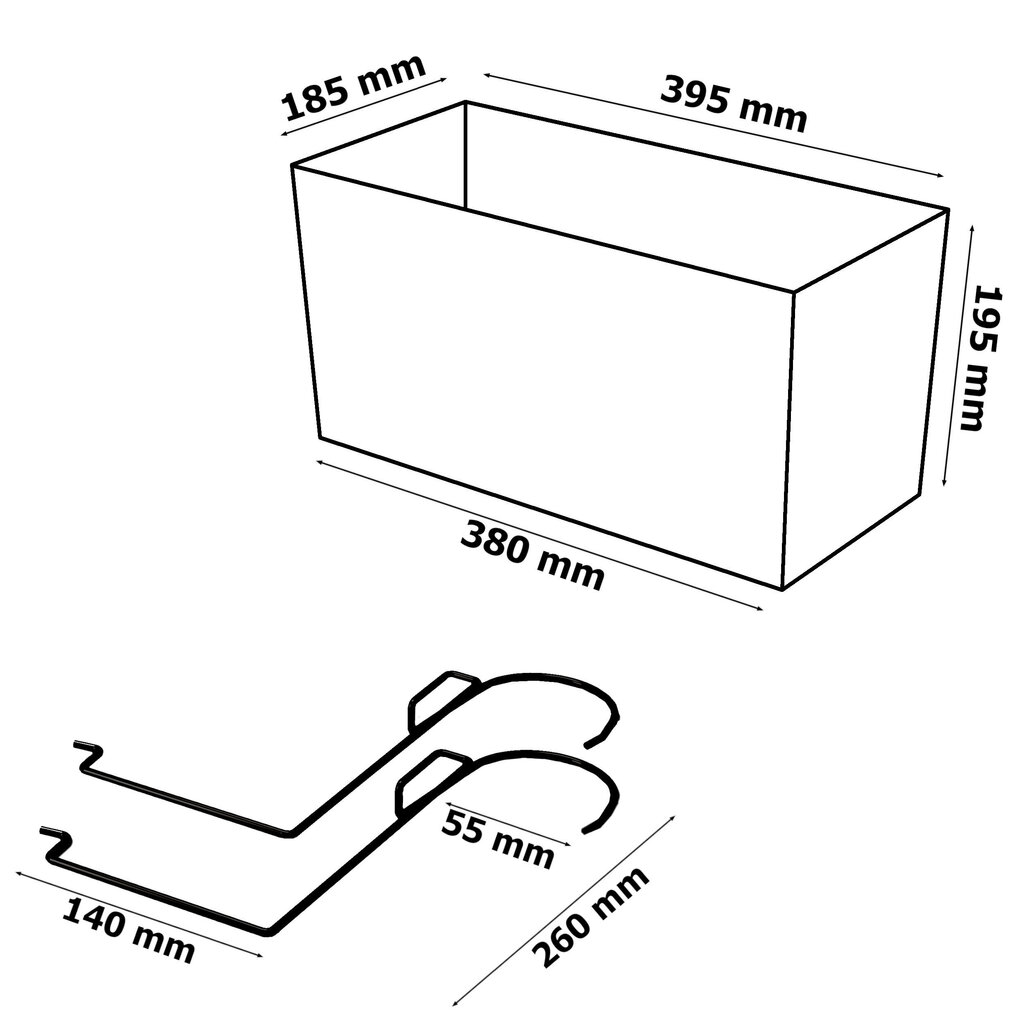 Rippuva Kukkalaatikko käytännöllisellä sisäkkeellä Kukkaruukku Pituus: 39,5 cm Muovinen sileä rakenne valkoinen väri hinta ja tiedot | Kukkaruukut | hobbyhall.fi