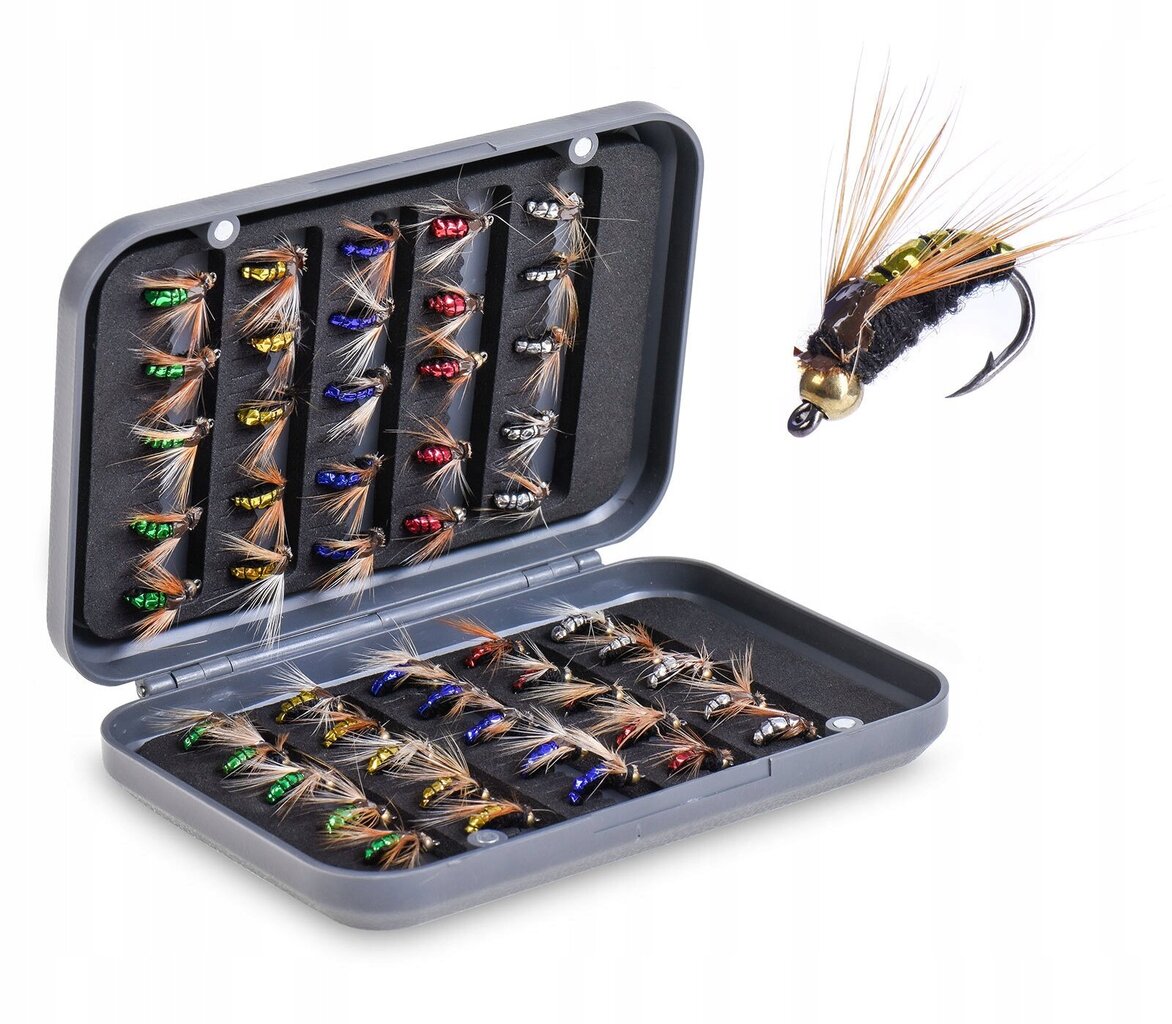 Taimen HIPPIE lohi Broodstock house fly KIT 51kpl MUSTS XXL hinta ja tiedot | Vieheet ja uistimet | hobbyhall.fi