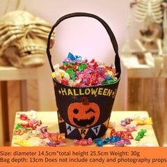 Halloween karkkilaukku kahvalla Suuri kapasiteetti Bat Pumpkin Print Candy herkkupussi Cosplay-tarvikkeet hinta ja tiedot | Tietokonelaukut | hobbyhall.fi