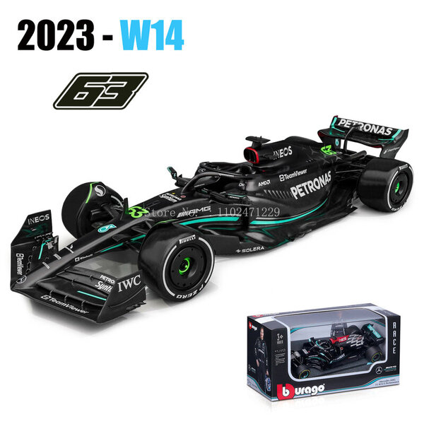 1:43 UUSI 2023 AMG Team W14 44# Hamilton 63# Russell Formula One Alloy Super Toy Die valettu automalli