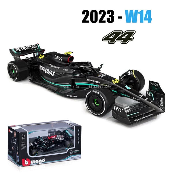 1:43 UUSI 2023 AMG Team W14 44# Hamilton 63# Russell Formula One Alloy Super Toy Die valettu automalli