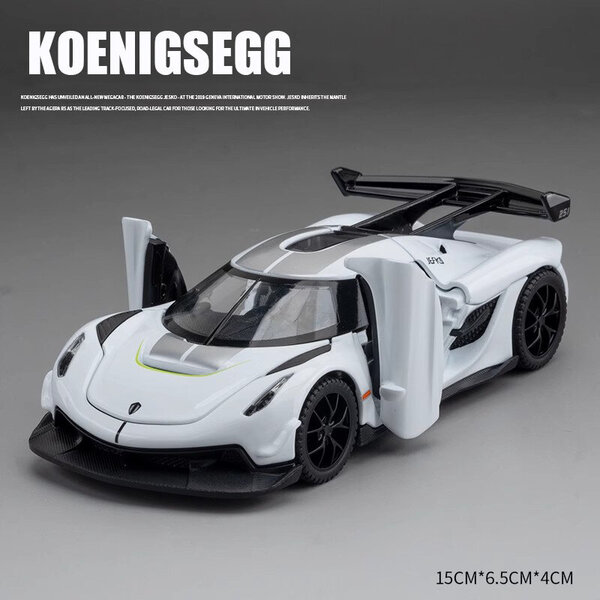 1:32 Koenigsegg Jesko Supercar Alloy Malliautolelu Diecasts Metal Casting Ääni ja Valo Vedettävä Autolelu Lasten Ajoneuvo