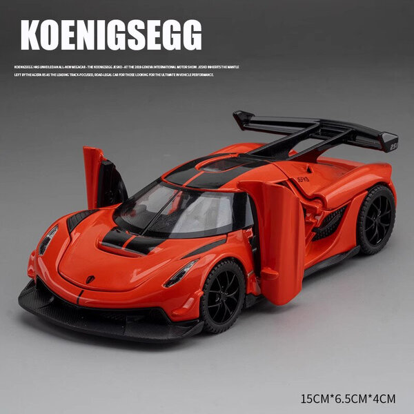 1:32 Koenigsegg Jesko Supercar Alloy Malliautolelu Diecasts Metal Casting Ääni ja Valo Vedettävä Autolelu Lasten Ajoneuvo