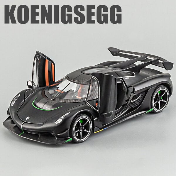 1:24 Koenigsegg Jesko Supercar Alloy Die Cast Lelu Automalli Ääni ja valo Vedä takaisin Lasten Lelu Keräilyt Syntymäpäivälahja