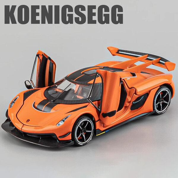 1:24 Koenigsegg Jesko Supercar Alloy Die Cast Lelu Automalli Ääni ja valo Vedä takaisin Lasten Lelu Keräilyt Syntymäpäivälahja