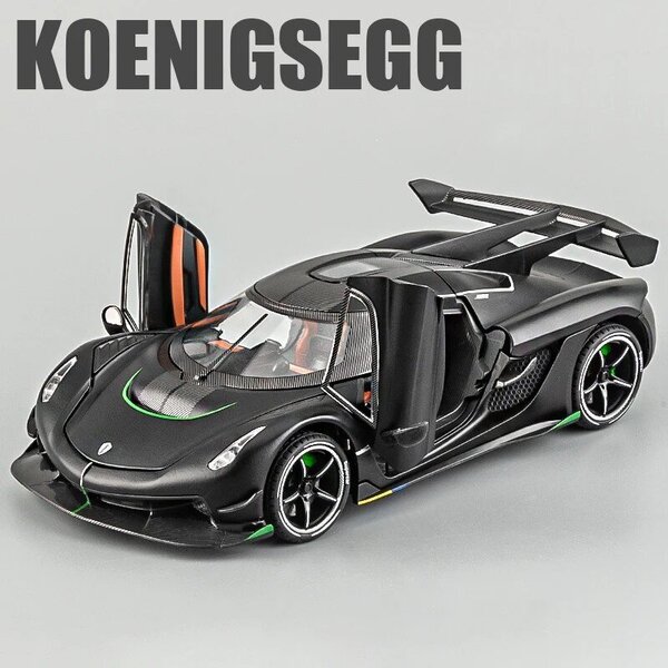 1:24 Koenigsegg Jesko Supercar Alloy Die Cast Lelu Automalli Ääni ja valo Vedä takaisin Lasten Lelu Lahjat Keräilykohteet Ajoneuvot