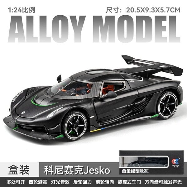 1: 24 Koenigsegg Jesko urheiluauto metalliseos automalli lasten lelu auto ääni ja valo poika lahja