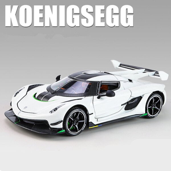 1:24 Koenigsegg Jesko Attack Alloy Urheiluautomalli Diecast Metal Kilpa-automalli Ääni ja kevyt lasten lelulahja