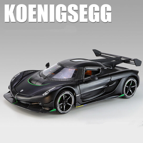 1:24 Koenigsegg Jesko Attack Alloy Urheiluautomalli Diecast Metal Kilpa-automalli Ääni ja kevyt lasten lelulahja