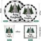 100 kpl joulupöytäsarja Buffalo Plaid Xmas Tree kertakäyttöinen pöytäastiasetti hinta ja tiedot | Astiat | hobbyhall.fi