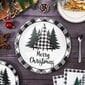 100 kpl joulupöytäsarja Buffalo Plaid Xmas Tree kertakäyttöinen pöytäastiasetti hinta ja tiedot | Astiat | hobbyhall.fi