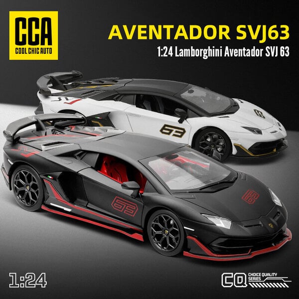 CCA 1:24 Aventador SVJ63 Huracan STO Super Racing Car Alloy Diecast Metal Collection auto Lapset