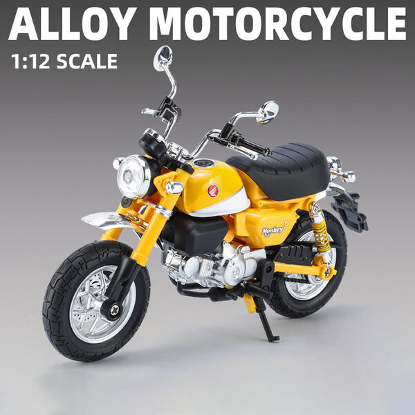 1:12 Honda Monkey 125 Alloy Die Cast Moottoripyörä malli Lelu Vehicle Collection Ääni ja valo Off Road Autopyörä Lelut Auto