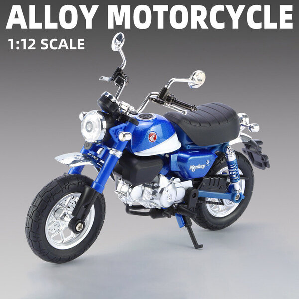 1:12 Honda Monkey 125 Alloy Die Cast Moottoripyörä malli Lelu Vehicle Collection Ääni ja valo Off Road Autopyörä Lelut Auto