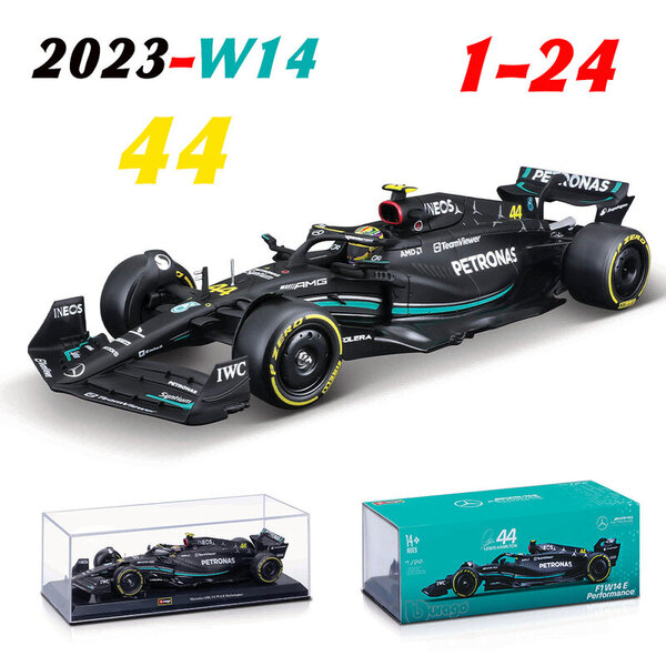 1:24 UUSI 2023 AMG Team W14 44# Hamilton 63# Russell Formula One Alloy Super Toy Die valettu automalli