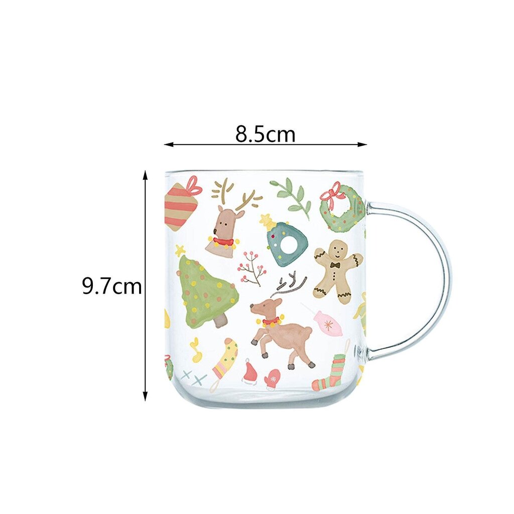 450 ml Christmas Glass Cup Xmas Morning Cup pöytäastiat Uutuus Kannettava juoma Vesikuppi Kahvimuki Hotellin kotitalouksille hinta ja tiedot | Astiat | hobbyhall.fi