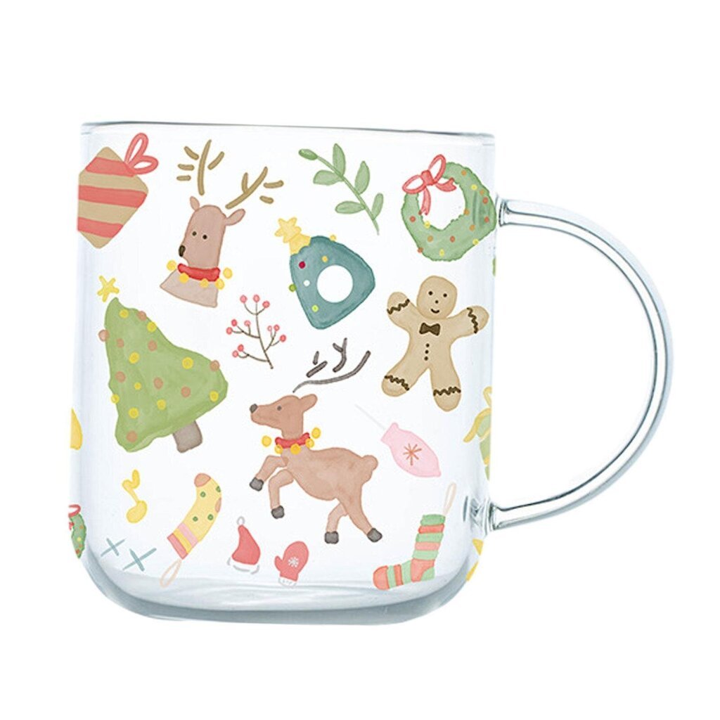 450 ml Christmas Glass Cup Xmas Morning Cup pöytäastiat Uutuus Kannettava juoma Vesikuppi Kahvimuki Hotellin kotitalouksille hinta ja tiedot | Astiat | hobbyhall.fi