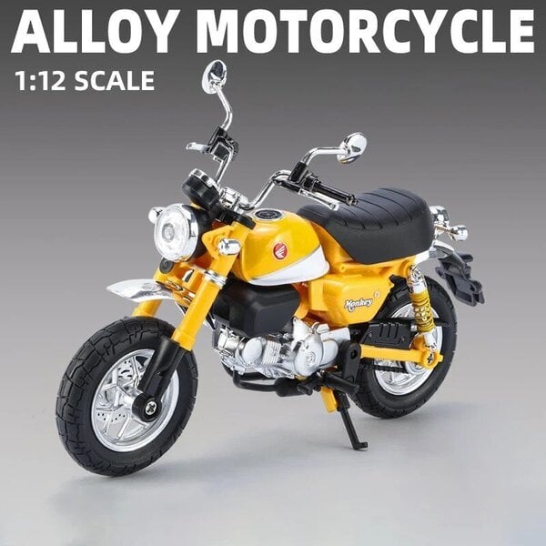 1:12 Honda Monkey 125 metalliseos moottoripyörän malli Die Cast Toy Vehicle Simulation Sound and Light Off Road Autocycle