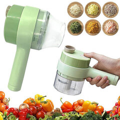 4-in-1 Kannettava sähköinen vihannesleikkuri Mini Food Processor Hedelmien ja vihannesten leikkuri Valkosipulin leikkuri Kitchen Gadgetit hinta ja tiedot | Viipalointikoneet ja veitsenteroittimet | hobbyhall.fi