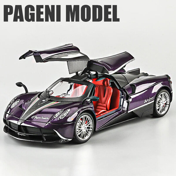 1:18 Pagani Huayra Dinastia Supercar Alloy Malliautolelu Diecasts Metal Casting Sound and Light Autolelut lapsille Ajoneuvo