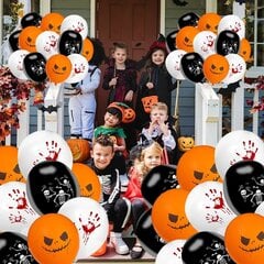 30 cm Halloween-ilmapallosetti, musta oranssi valkoinen puhallettava lateksiilmapallo, kurpitsan luurankokuvio, Halloween-juhlakoristelu, 60 kpl hinta ja tiedot | Ilmapallot | hobbyhall.fi